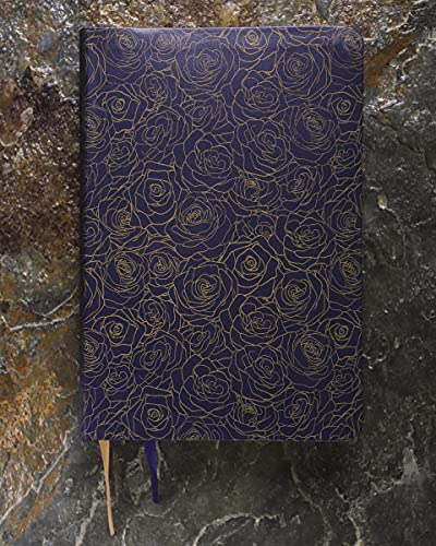 NIV, Life Application Study Bible, Third Edition, Bonded Leather, Navy Floral, Red Letter